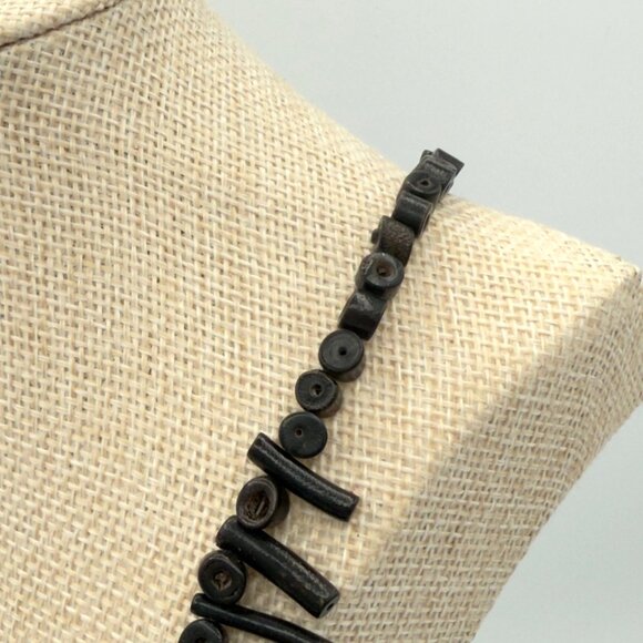 Vintage Natural Black Branch Coral Necklace Bib Statement Design 24 inches - Picture 16 of 16